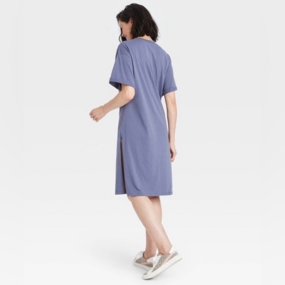 Mickey Mouse Women’s Midi Short Sleeve Graphic T-Shirt Dress- Blue Size:XS - Picture 2 of 5